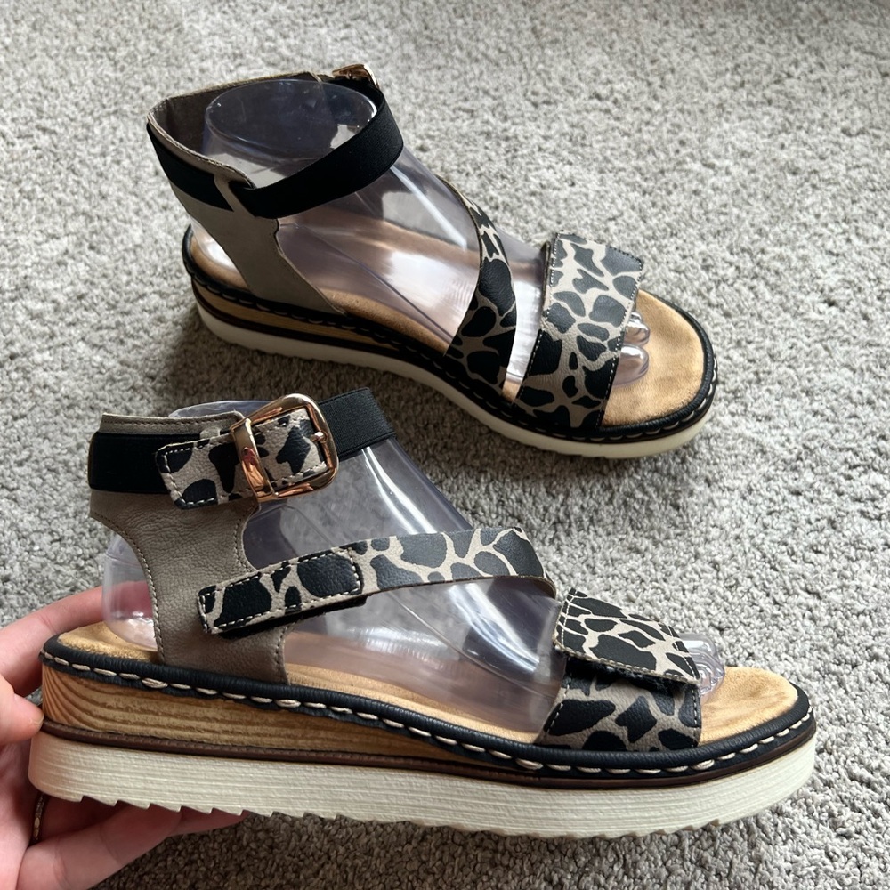 Rieker Womens Size 40 Regina 67958-26 Adjustable Slingback Wedge Sandals WORE 1X